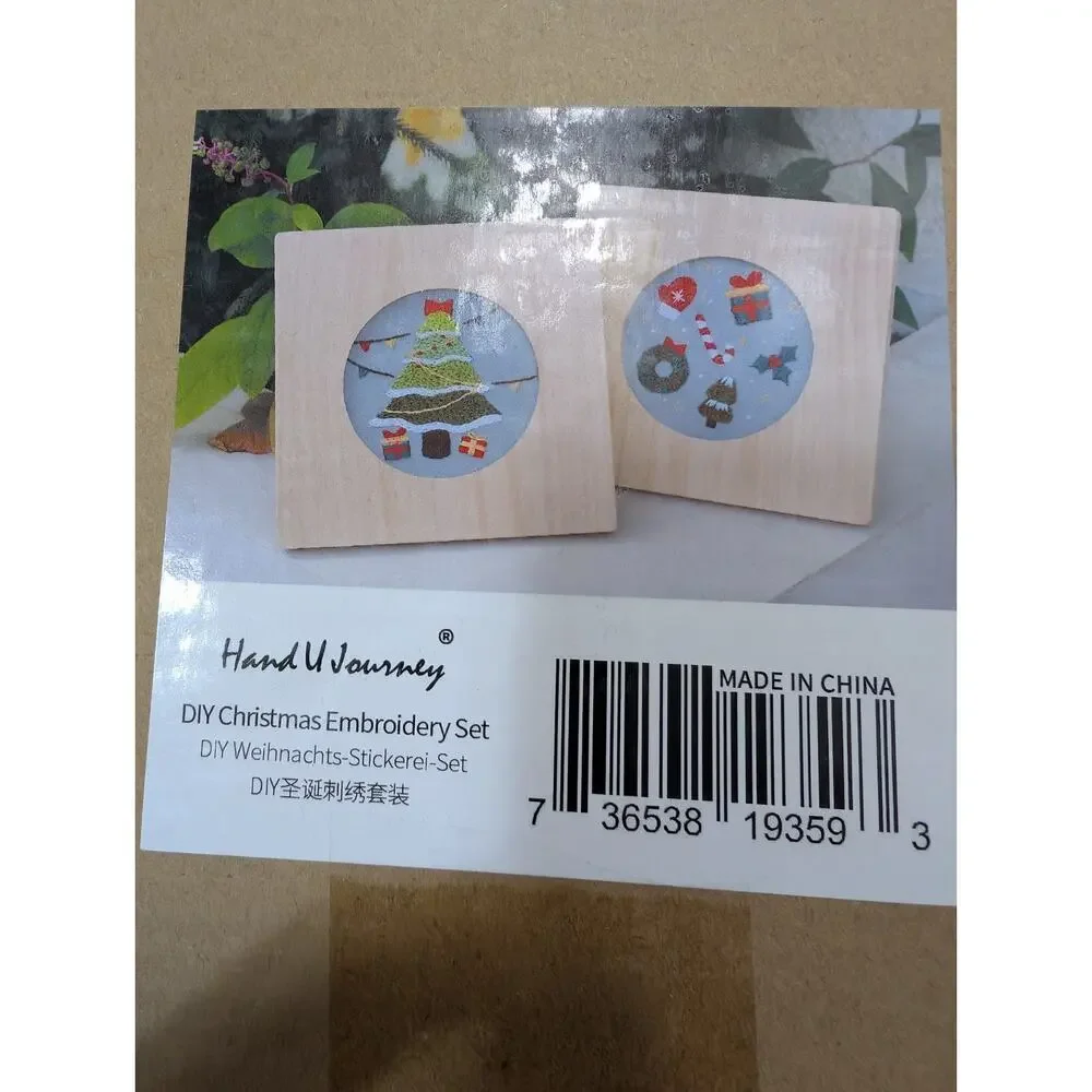 Hand U Journey DIY Christmas Embroidery Set For Beginners Needlepoint